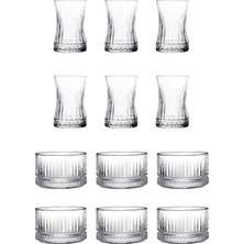 MUJGAN Pasabahce Paşabahçe Elysia 12 Parça Çay Seti (6 Bardak & 6 Kase)