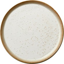 MUJGAN Bıtz Tabak, Pasta Tabağı, Taş Tatlı Tabağı, 21 cm Çap, Krem/krem