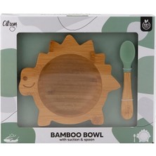 MUJGAN Citron Vakum Tabanlı Organik Bambu Kase Seti - Dino 1073711