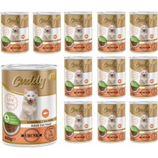 MUJGAN Cuddy Yetişkin Kedi Somonlu ve Jöleli Konserve Mama 400 gr x 12 Adet
