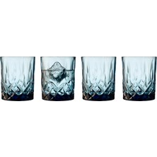 MUJGAN Lyngby Glas Sorrento Viski Bardağı 32 cl 4 Adet Mavi