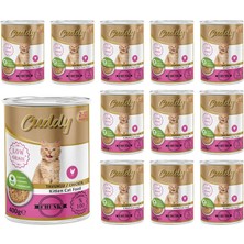 MUJGAN Cuddy Yavru Kedi Tavuklu ve Jöleli Konserve Mama 400 gr x 12 Adet