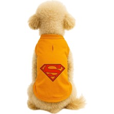 MUJGAN Kedi ve Köpek Kıyafeti & Elbisesi Turuncu Superman Atlet S