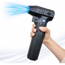 MUJGAN Coverzone Xxl Boy Vıolent Fan Yüksek Hızda Türbin Fanı Powerbank Fonksiyonlu 12V 5000MAH Batarya Fırçasız Jet Fan Ergonomik Tasarım 1.5W - 3W Hız Seçeneği Tip-C Şarj | TF001 - Siyah
