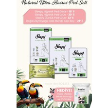MUJGAN Sleepy Natural Ultra Hassas Hijyenik Ped 3'lü, Zeytinyağlı Mendil Cep Boy 25' Li ve Rosıe