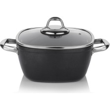MUJGAN Schafer Gastronomie Master Granit 26 cm Kare Tava Siyah