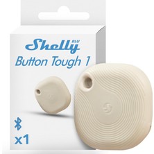 MUJGAN Shelly Blu Button Tough Ivory – Smart Scene Bluetooth Tuşu, Ev Otomasyonu, IP54 Sertifikalı, Uzun Menzil (10 – 30 M), Çoklu Tıklama Etkinleştirme, Ağ Geçidi Gerekli, Bthome Protokolü
