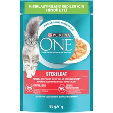 MUJGAN Purına One Hindi Etli Kısırlaştırılmış Kediler Için Yaş Kedi Maması 85 Gram