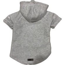 MUJGAN Kapişonlu Sweatshirt Köpek ve Kedi Kıyafeti - Düz Açık Gri L Beden