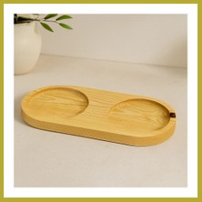 Bezos Ahşap 2 Bölmeli Oval Yağdanlık Altlık 27X12,5 cm Bcks