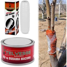 MUJGAN Telvesse Aşı Bandı + Aşı Macunu 2'li Set Ağaç Budama Aşılama Macunu Bant Seti Aşılama Aleti