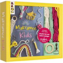 MUJGAN Kreativ-Set Makramee Kids: Buch Mit Grundlagen Und Anleitungen Für Tolle Makramee-Projekte, Garn In 4 Farben, Holzring Und Schlüsselanhänger Für ... (Buch Plus Material) (Kreativ-Sets)