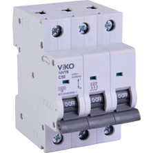 MUJGAN Viko 10VTB-3C50 Otomatik Sigorta 10KA C Tipi 3 Kutup 50A