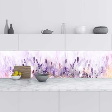 MUJGAN Mutfak Tezgah Arası Folyo Fayans Kaplama Folyosu Lavanta Çiçek 60X100 cm