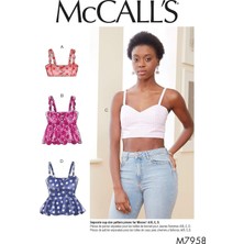 MUJGAN Mccall's Kadın Üstleri, Kağıt, Beyaz, Farklı