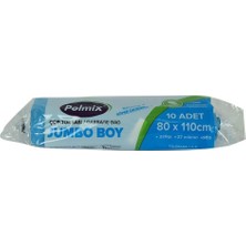 MUJGAN Çöp Torbası Jumbo Boy 80X110CM 220GR 27MIKRON 90LT Mavi Rulo 10 Adet