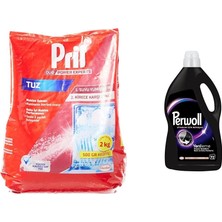 MUJGAN Pril Duo Power Experts Kirece Karşı Etkili Bulaşık Makinesi Tuzu (1 x 2000 G) + Perwoll Siyahlar Için Hassas Sıvı Çamaşır Deterjanı 4 L 1 Paket (1 x 4000 Ml)