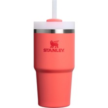 MUJGAN Stanley Quencher Pipetli Termos Bardak, 0.60 Litre, Mercan (Hot Coral)