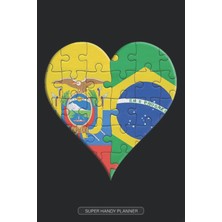 MUJGAN Planner: Ecuadorian Brazilian Flag Combined To Heart Jigsaw Puzzle Flags Of Ecuador Brazil