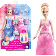 MUJGAN Mattel Disney Prensesi Cinderella 2'si 1 Arada Hikayeler Bebek Disney Prensesi 2'si 1 Arada Hikayeler Cinderella Bebek, Takılıp Çıkarılabilen 2 Büstiyer, 2 Etek ve 9 Aksesuar JCR95