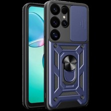 Samsung Galaxy S25 Ultra Kılıf Pars Lens Yüzüklü Silikon - Lacivert