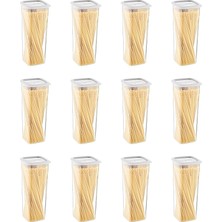 MUJGAN Smartware 12'li Set Skali Kare Saklama Kabı Beyaz 2140 ml