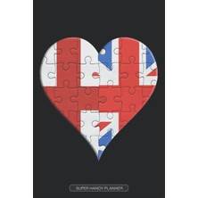 MUJGAN Planner: English British Flag United Heart Jigsaw Puzzle Flags Of England United Kingdom
