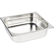 MUJGAN Paslanmaz Çelik Gastronom/gastronorm Küvet Gn 2/3-100 (35,4 x 32,5 x 10 Cm)