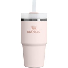 MUJGAN Stanley Quencher Pipetli Termos Bardak, 0.60 Litre, Pembe Kuvars (Rose Quartz)