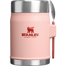MUJGAN Stanley 1913 Classic Legendary Food Jar 0,4 L Kaşıklı – 7 Saat Soğuk Tutar – Bpa Içermeyen Paslanmaz Çelik Çorba Şişesi – Sızdırmaz – Bulaşık Makinesinde Yıkanabilir – Şeftali Gülü