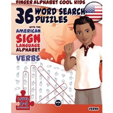 MUJGAN 36 Word Search Puzzles With The American Sign Language Alphabet: Cool Kids Volume 02: Verbs: 2