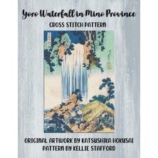 MUJGAN Independently Published Yoro Waterfall In Mino Province Cross Stitch Pattern: Original Artwork By Katsushika Hokusai