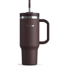 MUJGAN 2 Moods Tuck-In Tumbler Sızdırmaz Çelik Termos 900 Mililitre Chocolate Plum ST-238