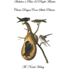 MUJGAN Audubon's Plate 22 Purple Martin: Classic Designs Cross Stitch Pattern