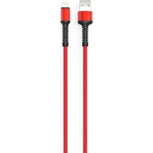 MUJGAN Constraın (3284) Kırmızı Kırmızı LS65 Lightning USB Kablo-Zore ile Uyumlu