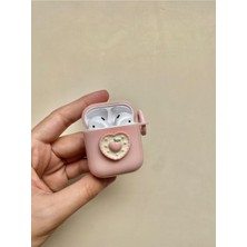MUJGAN Constraın (4486) Toz Pembe Kalpli Kulaklık Kılıfı 2. Nesil ile Uyumlu