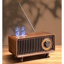 MUJGAN Coverzone Yeni Nesil Radyo USB Sd Fm Aux Bluetooth Müzik Kutusu Retro Nostaljik Görünümlü Şarj Edilebilir B9 Koyu Kahverengi (B9 - Kahverengi)