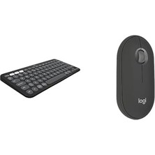 MUJGAN Logitech Pebble Keys 2 K380S Klavye ve M350S Mouse Seti (Siyah)