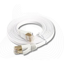 MUJGAN Lunatic Tkz 5344 Cat7 RJ45 Modem Internet Kablosu 20 Metre 10GBPS 600MHZ Uçları Fabrikasyon Takılı Bilgisayar Modem Internet Ethernet Kablosu (20 Metre Cat7 10GBPS 600MHZ)