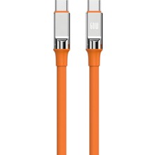 MUJGAN Usb-C Kablo iPhone Için, Hızlı Şarj, Turuncu Renk, 1 Metre Uzunluk, Dayanıklı Tasarım, Type-C To Type-C 60W