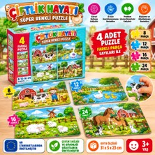 NW NessiWorld Tcx 3222 Çiftlik Süper Renkli Puzzle 4lü