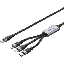 MUJGAN Unitek Type-C 3in1 Lightning Usb-C Micro USB Çoklu Şarj Kablosu 20W 1,5m