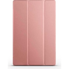 MUJGAN Constraın (3293) Rose Gold (2021) - Gapak Smart Cover Standlı 1-1 Kılıf-Rose Gold Galaxy Tab A8 10.5 SM-X200 ile Uyumlu