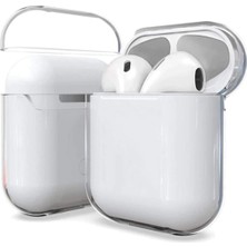 MUJGAN Zore Apple ile Uyumlu Airpods Kılıf Şeffaf Sert Kristal Airbag 14 Kılıf Renksiz