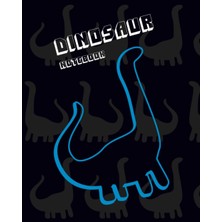 MUJGAN Dinosaur Notebook: (Black Blue Edition) Fun Notebook 192 Ruled/lined Pages (8X10 Inches / 20.3X25.4 cm / Large Jotter)