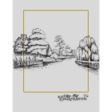 MUJGAN Sketchbook: River Scene, Large 8.5" x 11", 110 Pages, Perfect For Everyone, Crayons, Pencils, Drawing And Sketching
