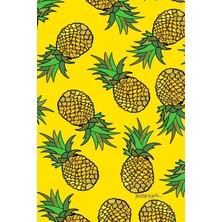 MUJGAN Pineapple Notebook: Cute Tropical Pineapple 6x9 Lined Yellow Notebook (Pretty Pineapples Pattern)