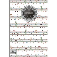 MUJGAN Notizbuch: Muster Mit Noten • Dın A5, Liniert, 120+ Seiten, Taschenbuch/soft Cover, Mit Inhaltsverzeichnis Zum Selbst Gestalten • Perfekt Als ... Notizheft, Journal, Tagebuch, Schreibblock