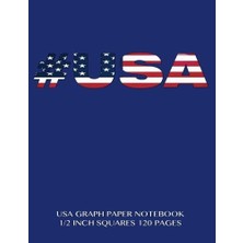 MUJGAN Usa Graph Paper Notebook 1/2 Inch Squares 120 Pages: 8.5 x 11 Inch Notebook With Usa On Blue Cover, Graph Paper Notebook With Two Squares To An Inch, ... Sums, Composition Notebook Or Even Journal