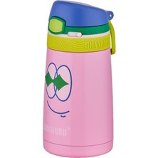 MUJGAN Fiftyfifty Çocuk 350 ml Pipetli Paslanmaz Çelik Termos Bpa Içermez 7 Renk Pembe